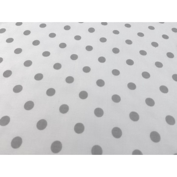 Cotton Fabric - Medium Grey Dots on White
