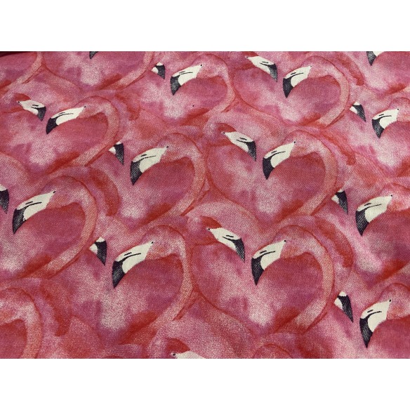 Cotton Fabric - Pink Flamingos in the Cinema