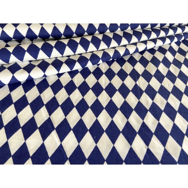 Cotton Fabric - Harlequin Diamonds Navy Blue