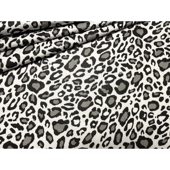 Cotton Fabric - Leopard Print on White