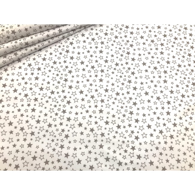 Cotton Fabric - Mini Galaxy Stars on White Background