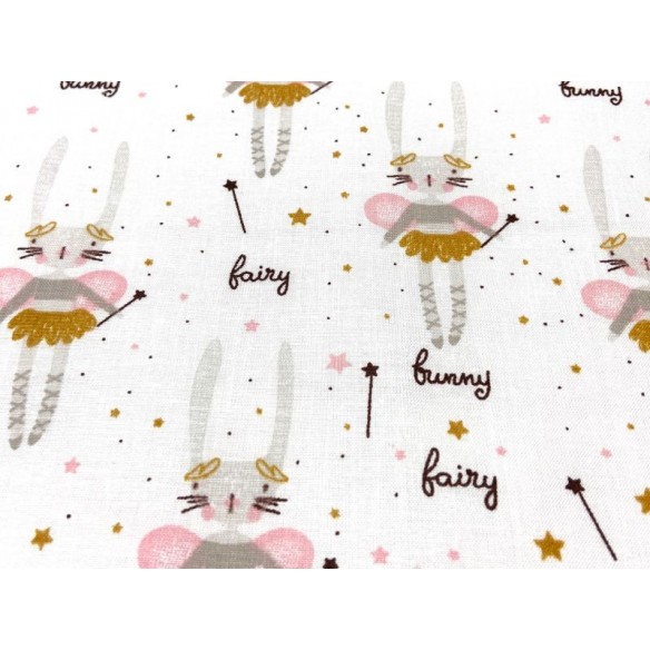 Cotton Fabric - Bunny Ballerinas