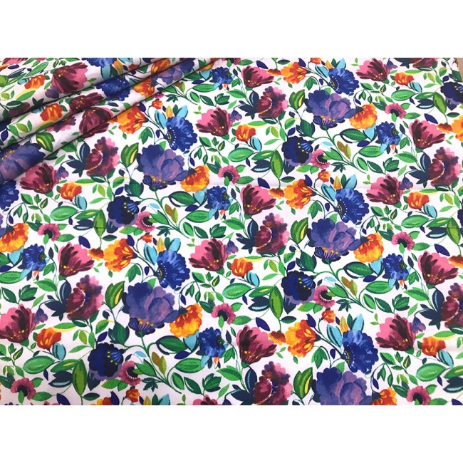 Cotton Fabric - Painted Flowers