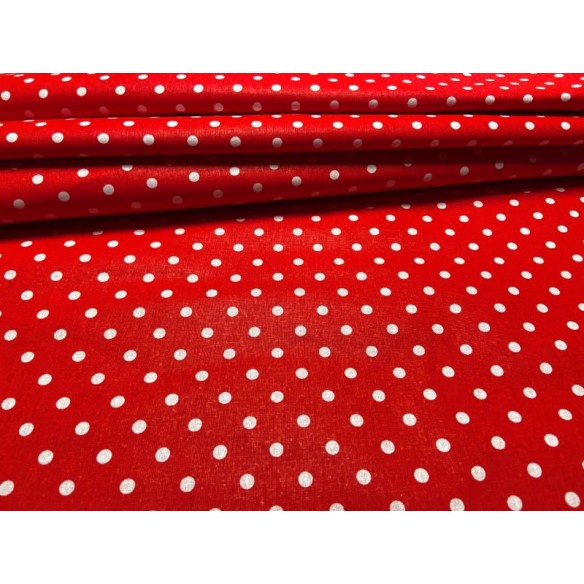 Cotton Fabric - Medium Red Dots