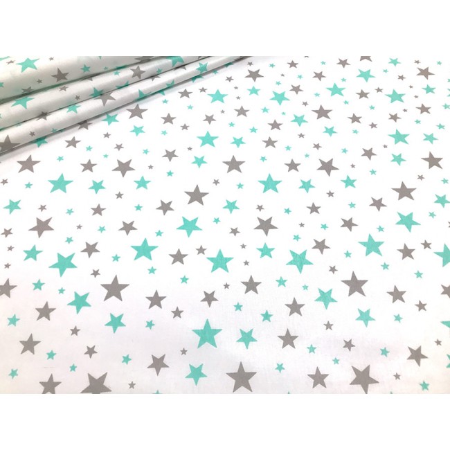 Cotton Fabric - Galaxy Stars Mint