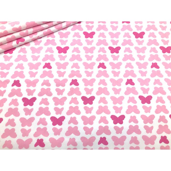 Cotton Fabric - Pink Butterflies