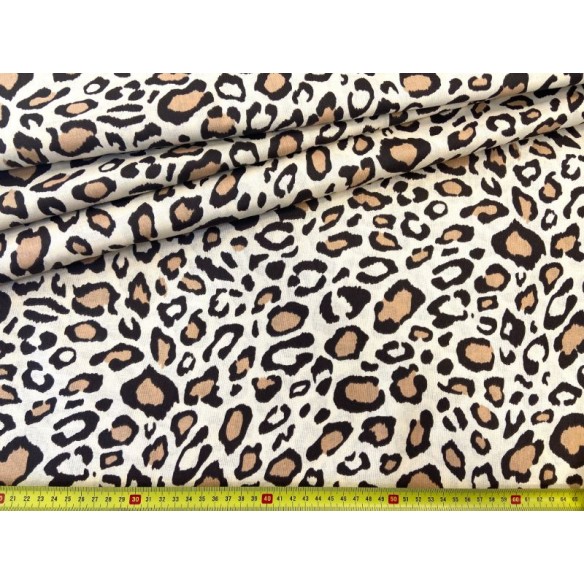 Cotton Fabric - Brown Leopard Print
