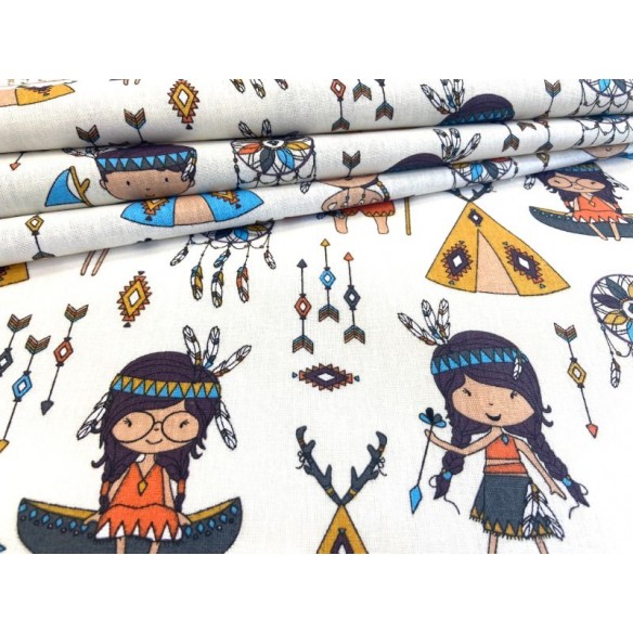 Cotton Fabric - Mini Native Americans