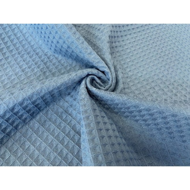 Cotton Waffle Fabric - Blue Jeans