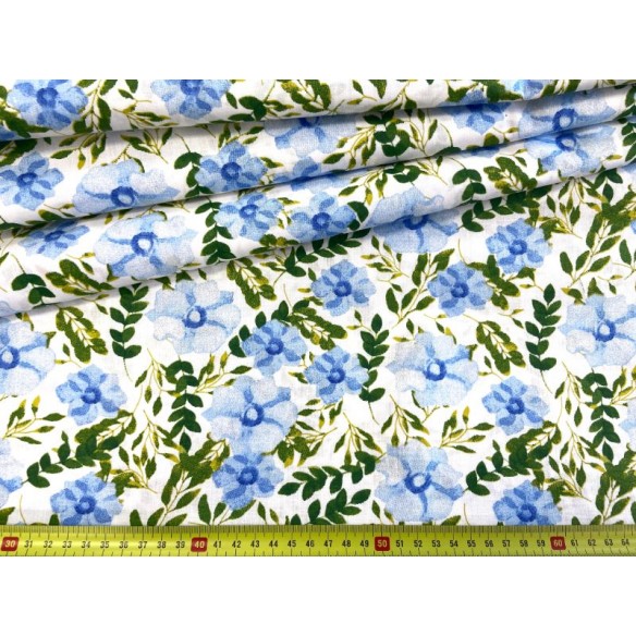 Cotton Fabric - Blue Flower Meadow