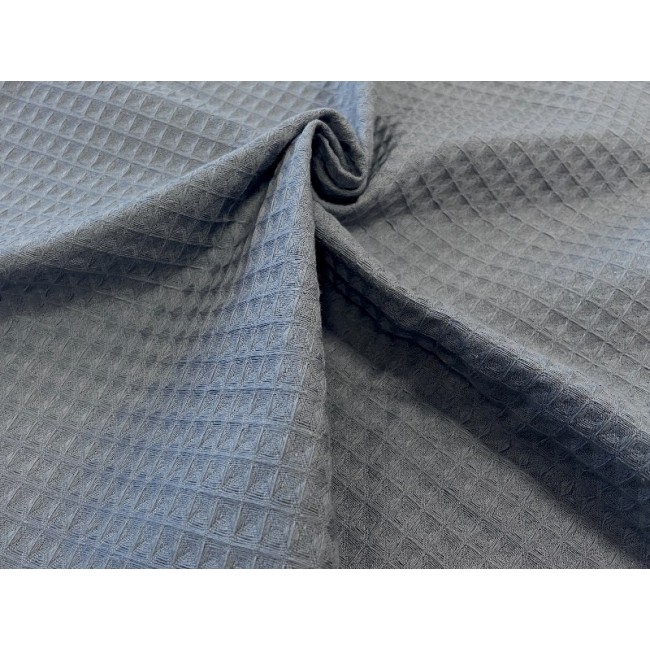 Cotton Waffle Fabric - Anthracite
