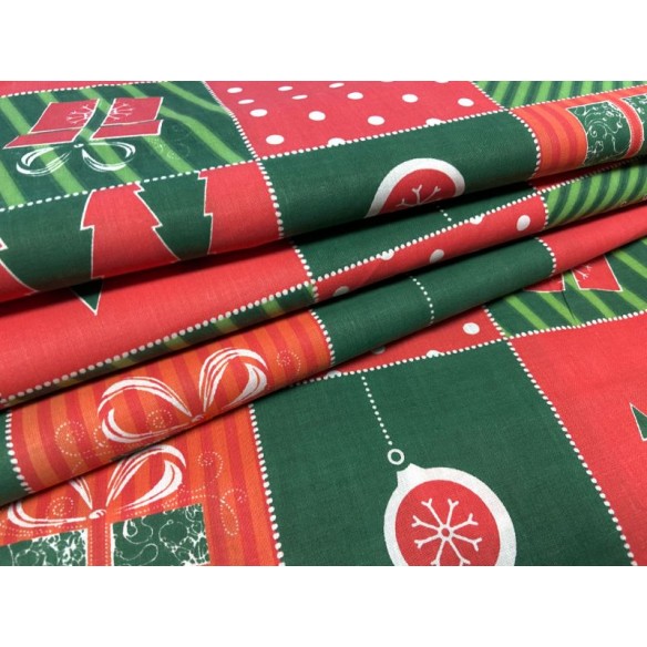 Cotton Fabric - Christmas Presents Patchwork