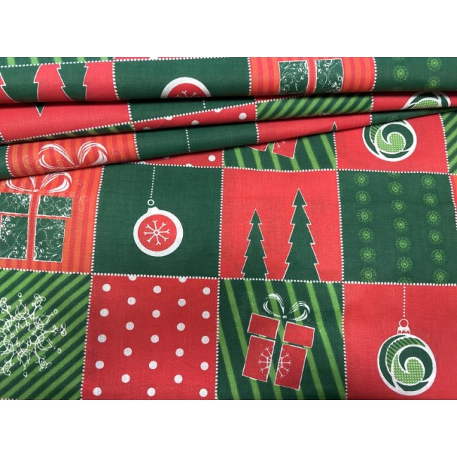 Cotton Fabric - Christmas Presents Patchwork