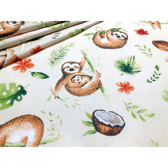 Cotton Fabric - Animal Pattern Sloths