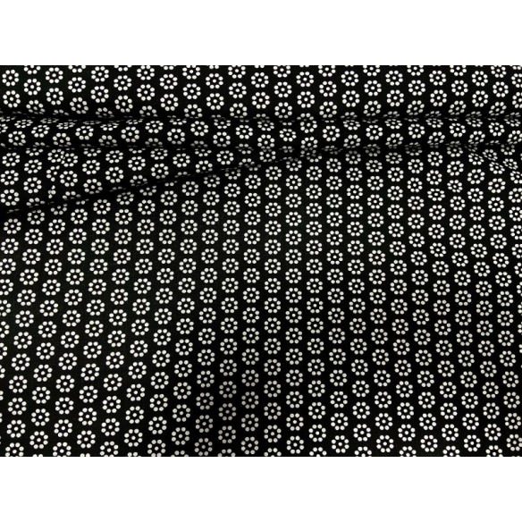 Cotton Fabric - Dotted Hearts on Black