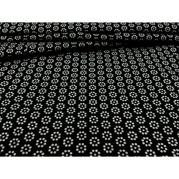 Cotton Fabric - Dotted Hearts on Black