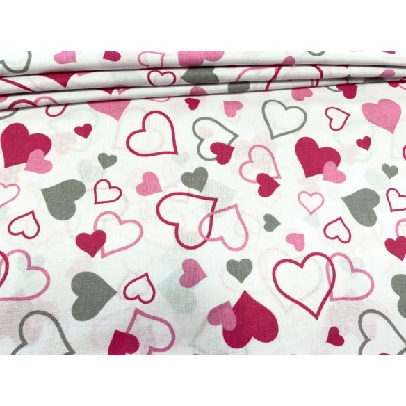 Cotton Fabric - Pink Valentine Hearts