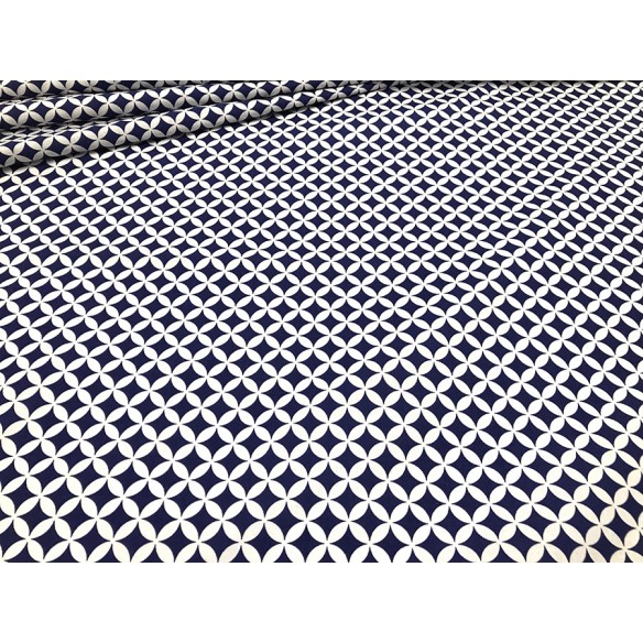 Cotton Fabric - Tiny Morocco Navy Blue