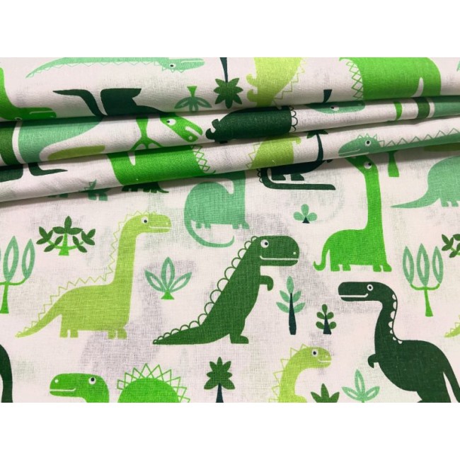 Bavlnená látka - Zelené dinosaury