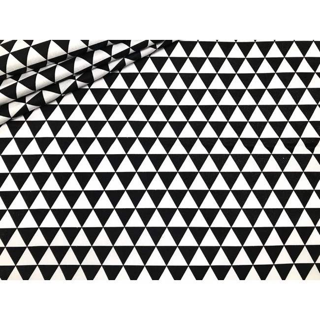 Cotton Fabric - Black Triangles
