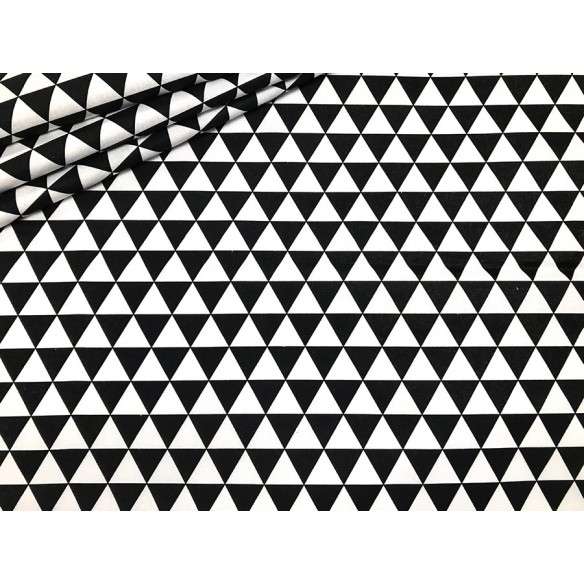 Cotton Fabric - Black Triangles