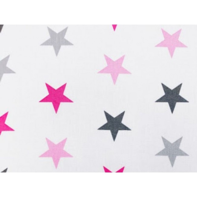 Cotton Fabtic - Pink and Grey Stars