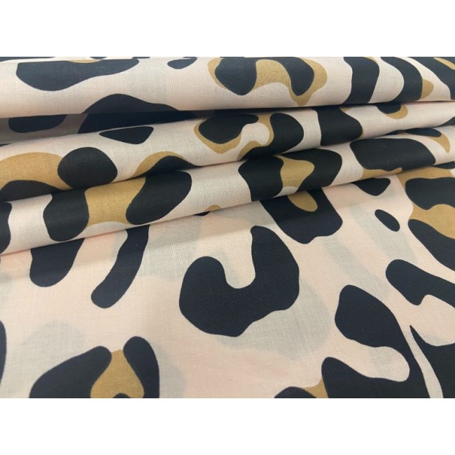 Cotton Fabric - Big Brown Leopard Print