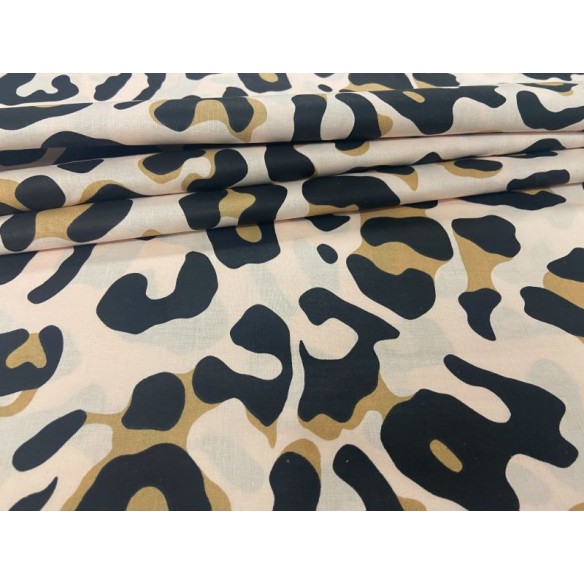 Cotton Fabric - Big Brown Leopard Print