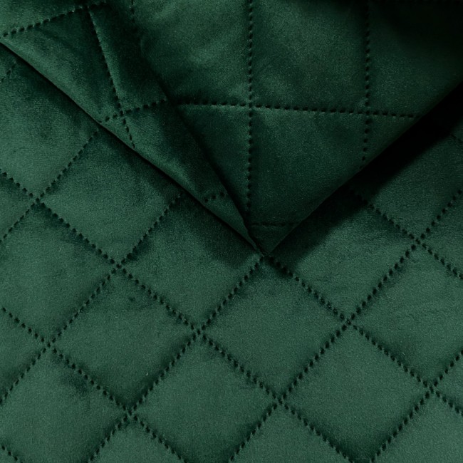 Upholstery Fabric Quilted Velour Diamond 5x5 - Bottle green