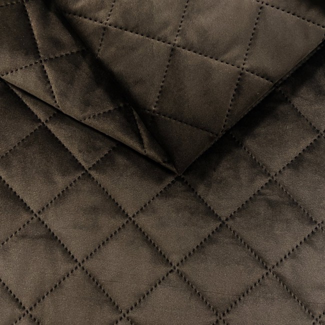 Upholstery Fabric Quilted Velour Diamond 5x5 - Espresso