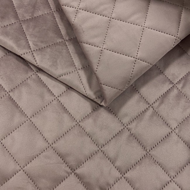 Upholstery Fabric Quilted Velour Diamond 5x5 - Dirty Pink