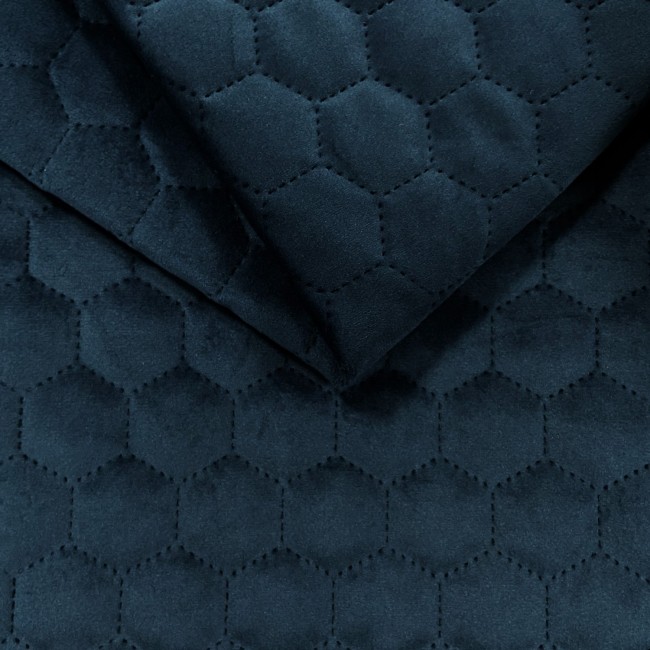 Upholstery Fabric Quilted Velour Hexagon - Navy Blue