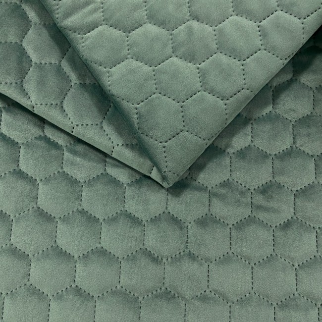 Upholstery Fabric Quilted Velour Hexagon - Mint