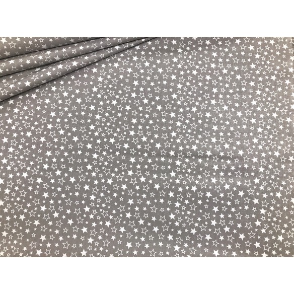 Cotton Fabric - Mini Galaxy Stars on Grey
