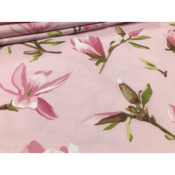 Cotton Fabric - Pink Magnolia