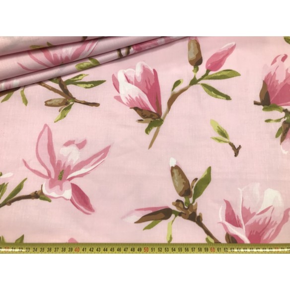 Cotton Fabric - Pink Magnolia