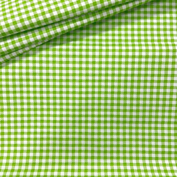 Cotton Fabric - Checkered Light Green