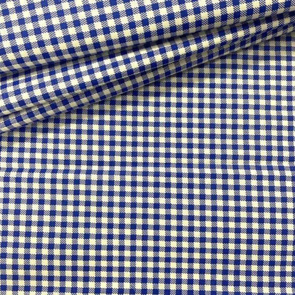 Cotton Fabric - Checkered Blue