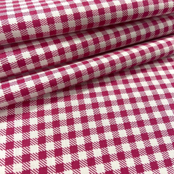 Cotton Fabric - Checkered Maroon