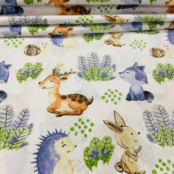 Cotton Fabric - Deer and Friends