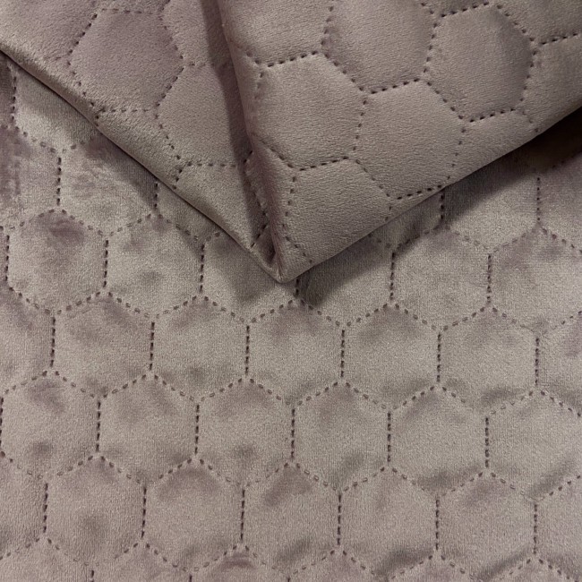 Upholstery Farbic Quilted Velour Hexagon - Dirty Pink