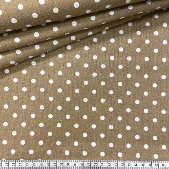 Cotton Fabric - Coffee Dots 7 mm