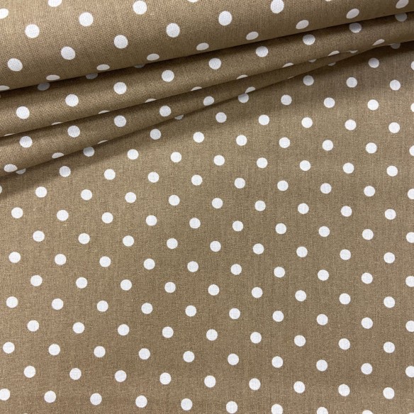 Cotton Fabric - Coffee Dots 7 mm