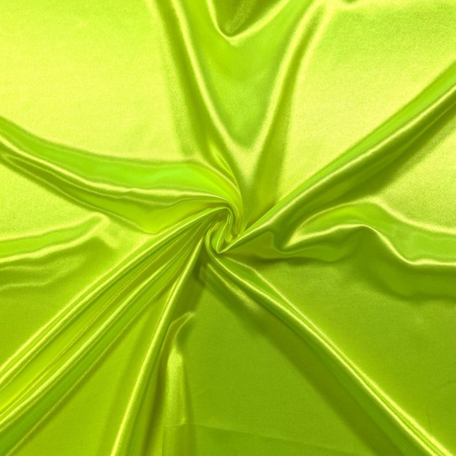 Satin Fabric - Neon Green