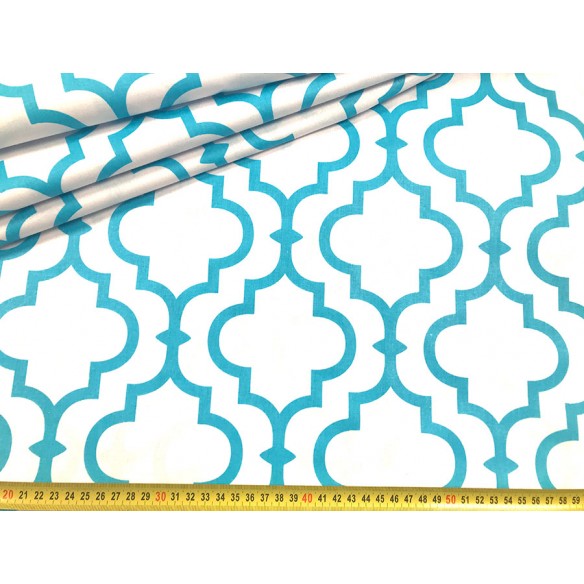 Cotton Fabric - Inverted Morocco Turquoise