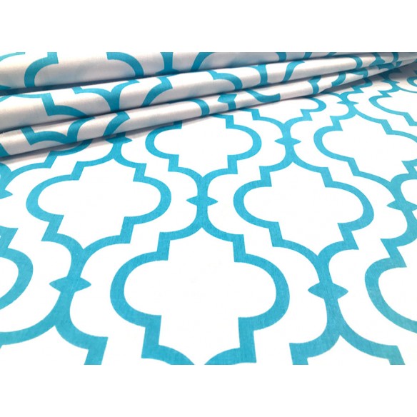 Cotton Fabric - Inverted Morocco Turquoise