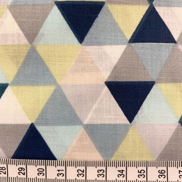 Cotton Fabric - Mini Triangles Emerald grey