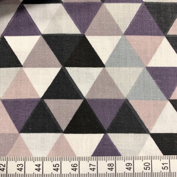 Cotton Fabric - Mini Triangles Violet Black