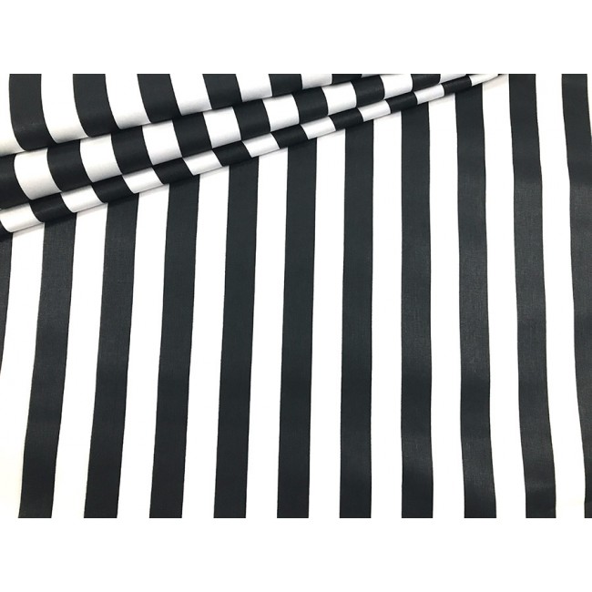 Cotton Fabric - Big Black Stripes
