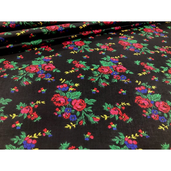 Cotton Fabric - Highland Flowers Black